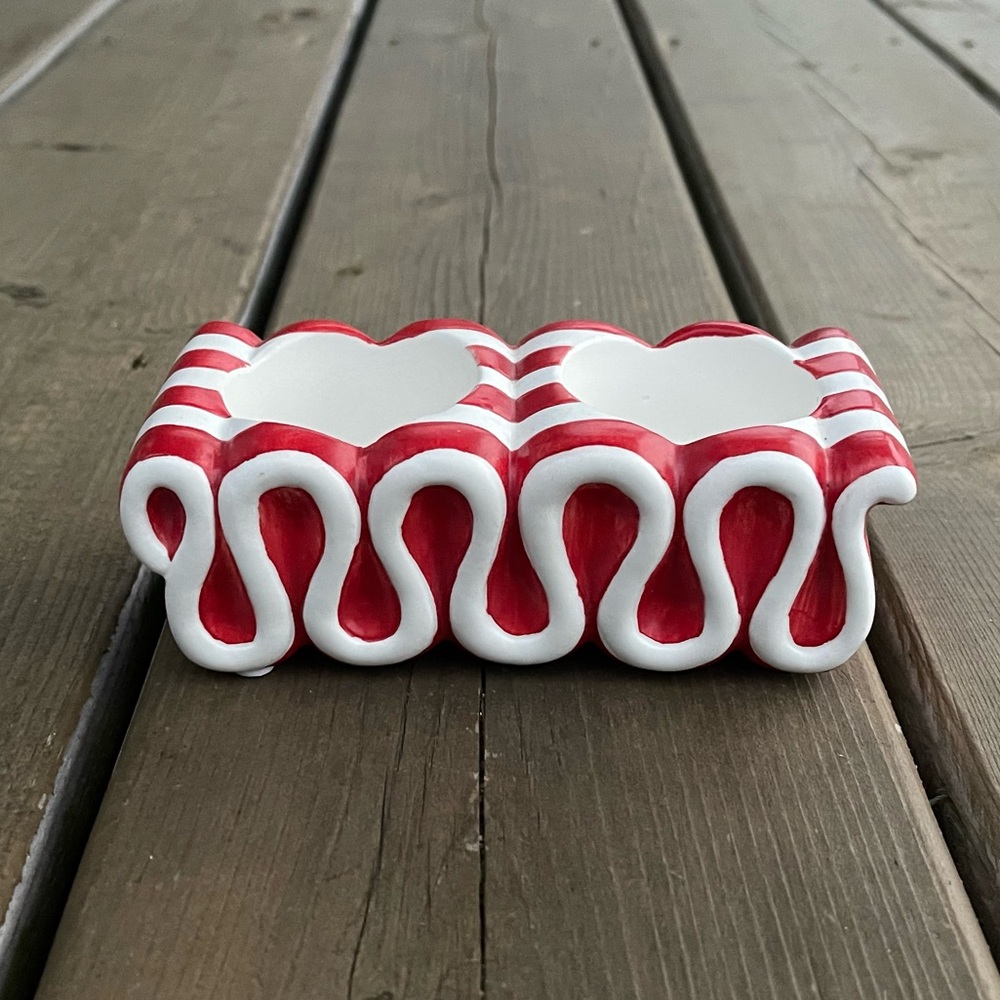 Yankee Candle Ceramic Ribbon Candy Tealight Candle Holder